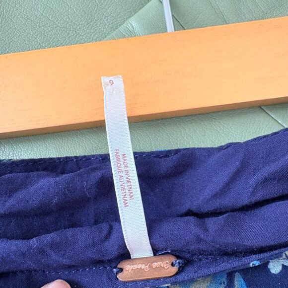 Free People Femme Edge Maxi Skirt Indigo Blue Floral Size 6 - Picture 9 of 10